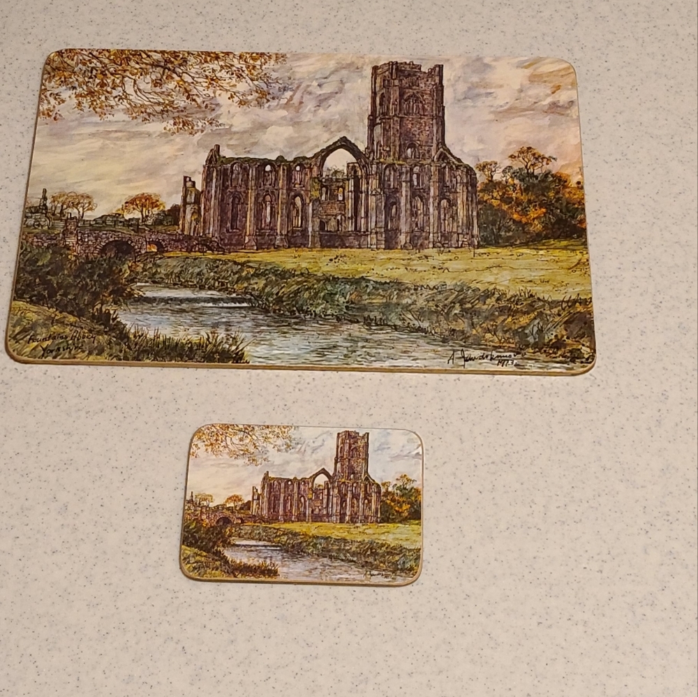VINTAGE BRITISH CLOVER LEAF  PLACE MAT & COASTER